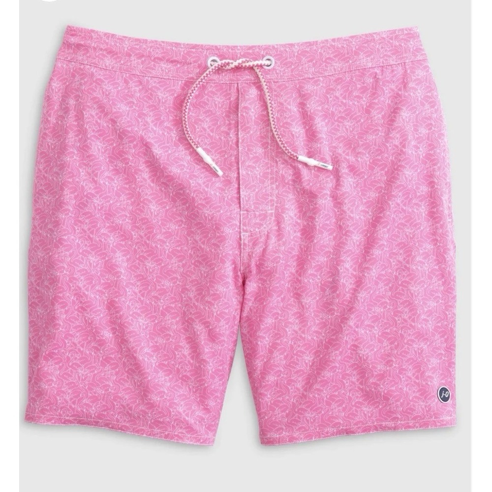 NWT Johnnie-O "Tickled Pink"‎ Flamingo Print Swim Shorts CABO Pink Size XXL $89